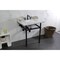 Kingston Brass 30 Carrara Marble Console Sink with Brass Legs, Marble WhiteOil Rubbed Bronze LMS3030MBSQ5 - alternate 3